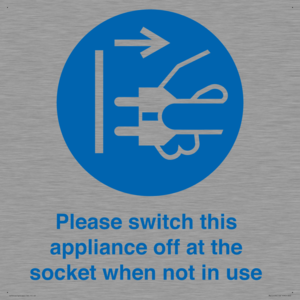 Please switch this appliance off at the socket when not in use